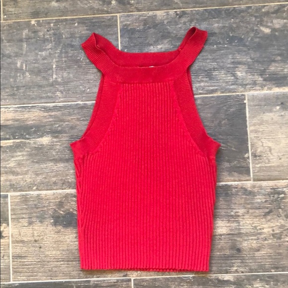 Tres Bien Tops - Red Cropped Tank